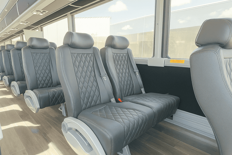 interior of Charter Bus Rental Rialto charter bus