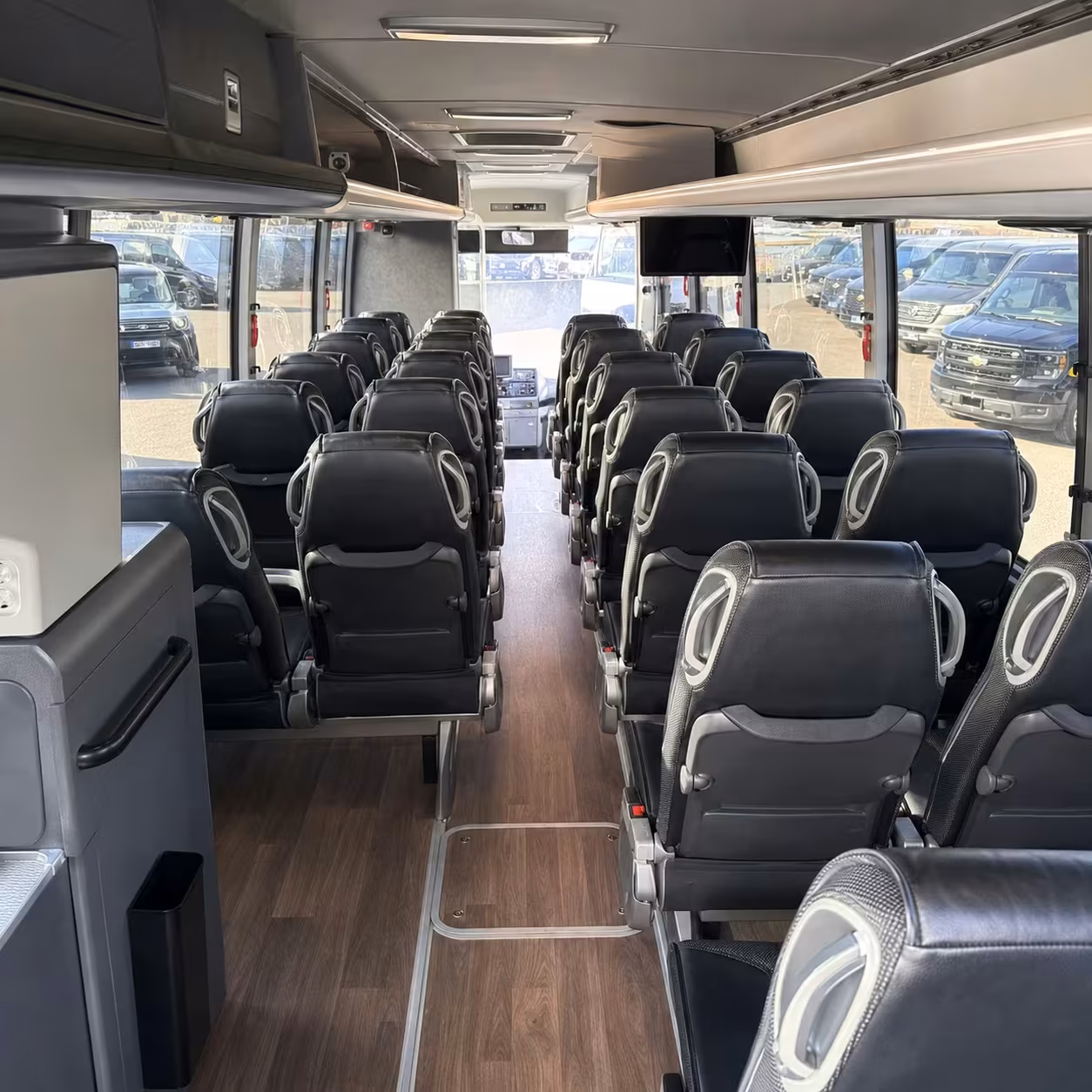 rialto charter bus rental interior
